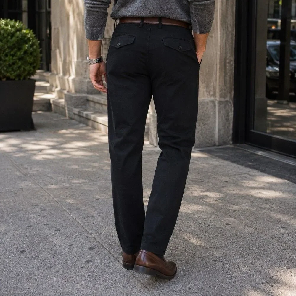J Crew Pants Mens 31x30 Black Cotton Classic Chino Straight Casual Preppy BE611